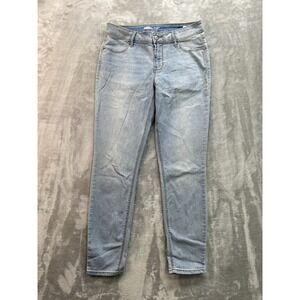 Old Navy Jeans Womens Sz 6 Light Blue Super Skinny Ankle Mid Rise Stretch Denim